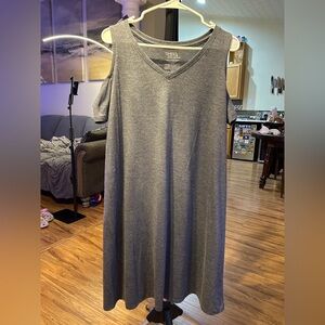 Time and Tru Gray Cold Shoulder Dress